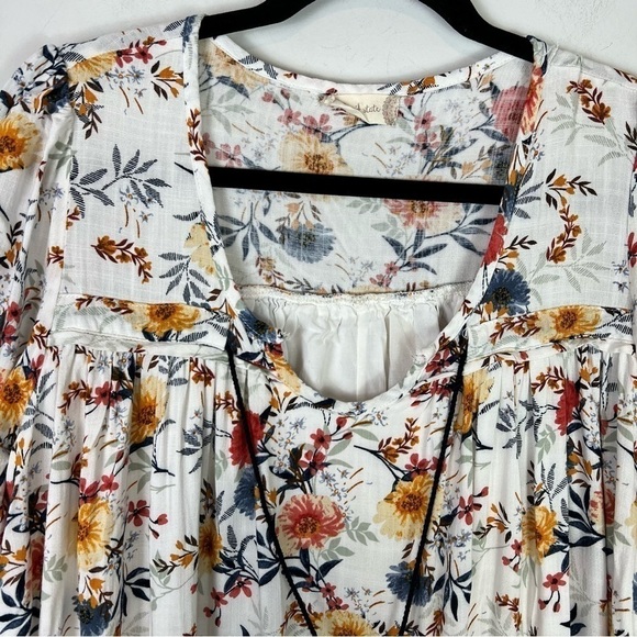 Altar'd State mini dress womens L Floral Spring Loose Fit Tie string neck - Picture 9 of 11